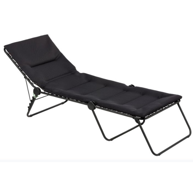 Premium Black Steel Black Cushion Chaise Lounge By Homeroots