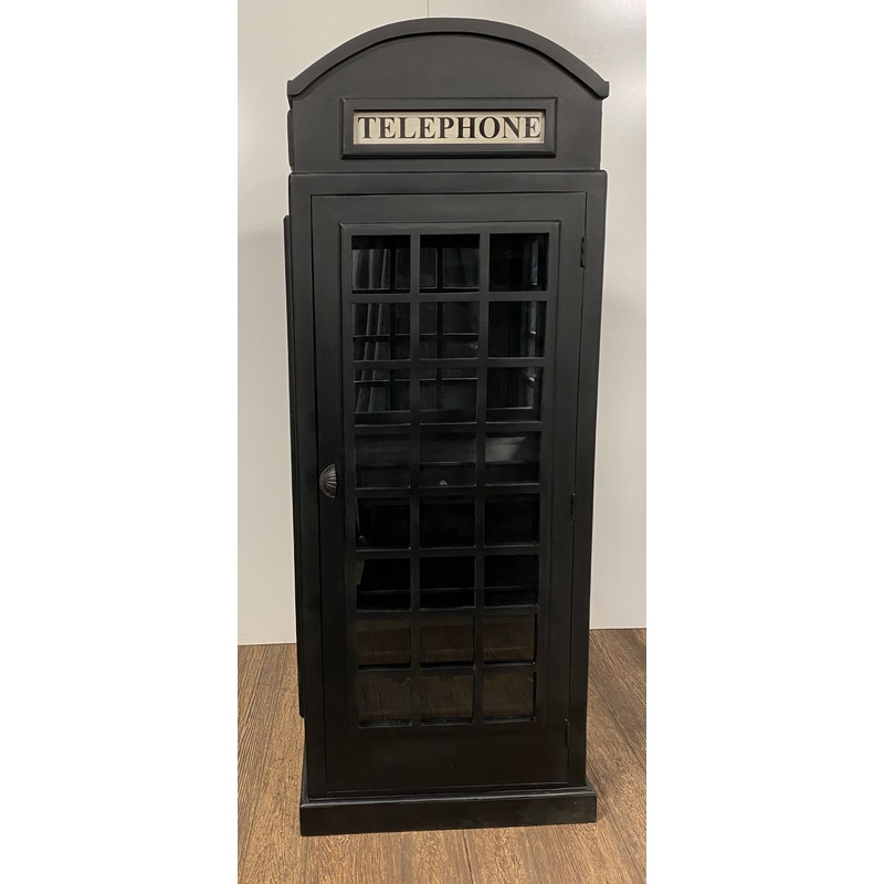Vintage Black Wooden Phone Booth Bar Cabinet By Homeroots