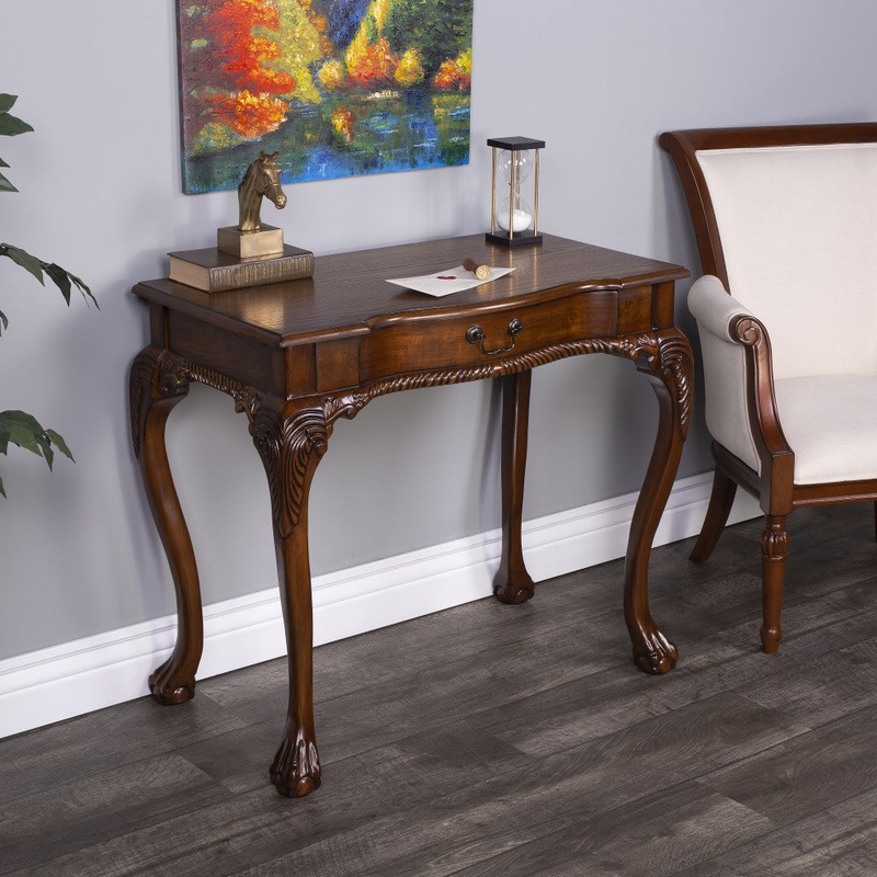 Vintage Oak Writing Desk By Homeroots