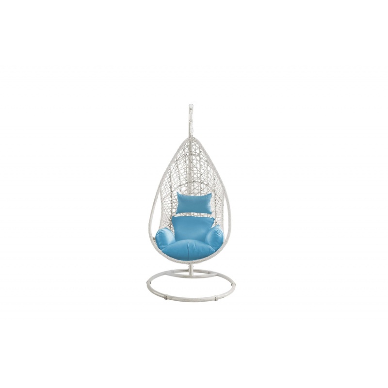 White Wash Hanging Egg Chair By Homeroots
