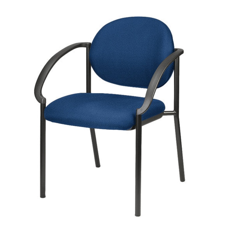 24" Set of 2 Bright Navy Fabric Guest Arm Chairs By Homeroots