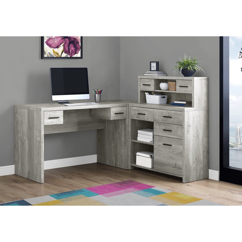 44.75" Grey Reclaimed Wood Particle Board Laminate and MDF Computer Desk By Homeroots