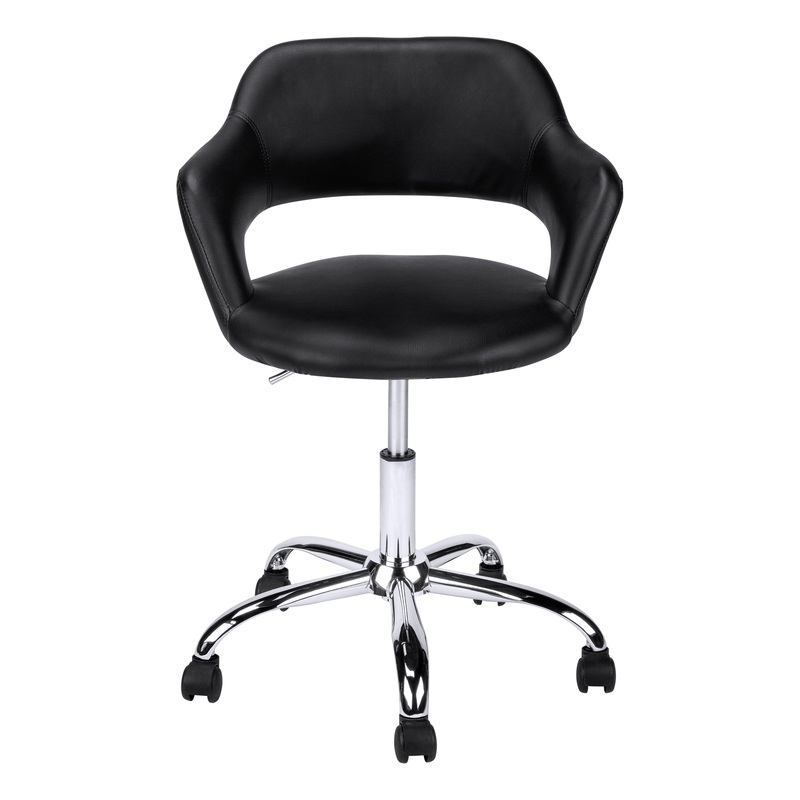 Black Chrome Metal Hydraulic Lift Base Office Chair By Homeroots