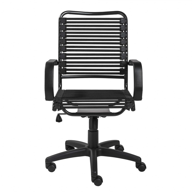 Black Flat Bungie Cords High Back Office Chair with Graphite Black Frame and Base By Homeroots
