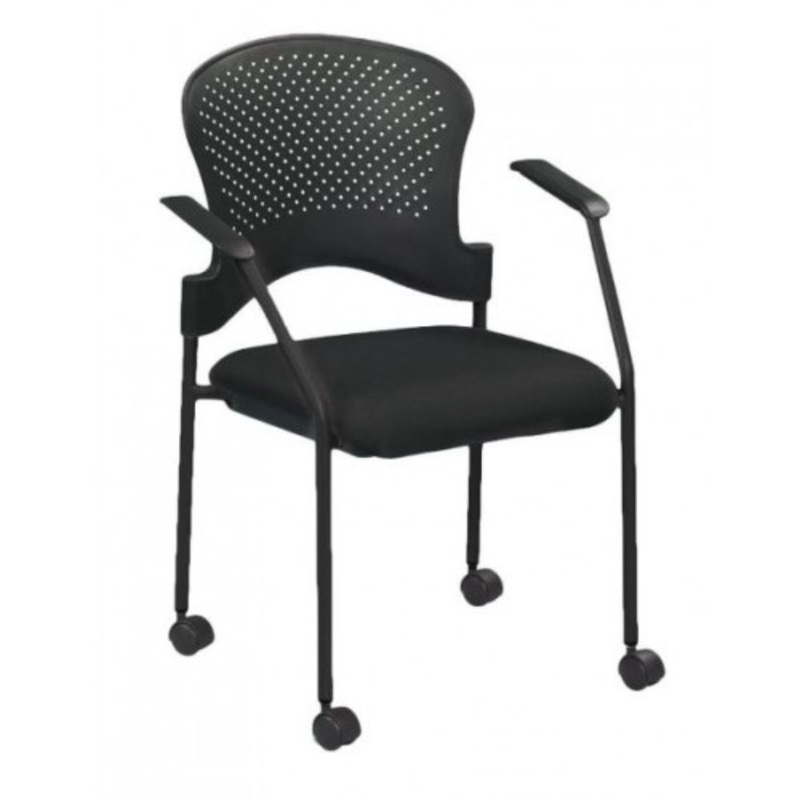 Black Frame Plastic / Fabric Guest Chair By Homeroots - 372367