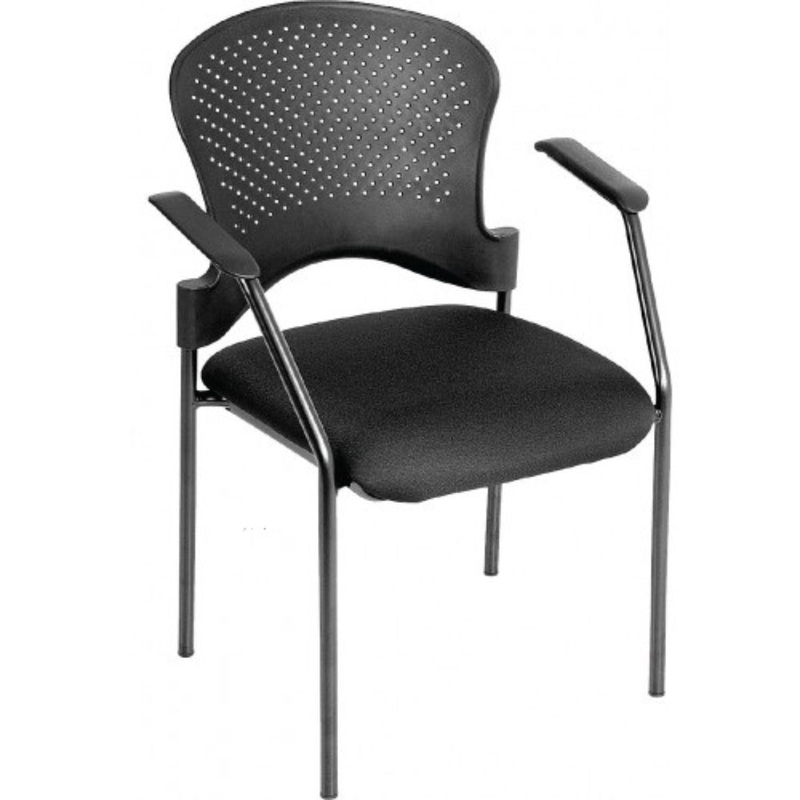 Black Frame Plastic / Fabric Guest Chair By Homeroots - 372368