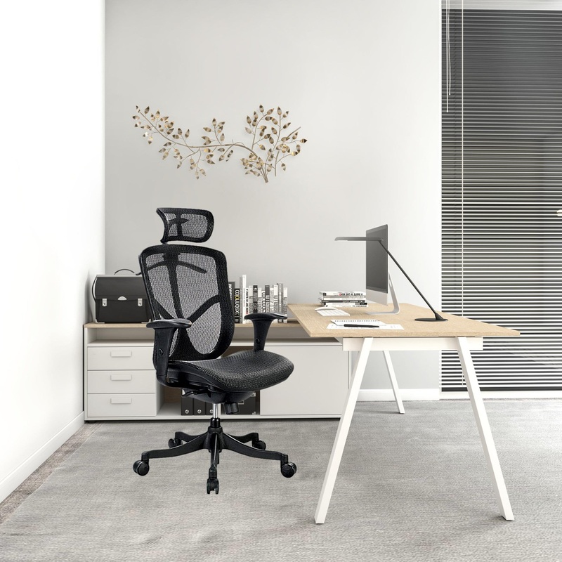 Black Mesh High Tilt Chair By Homeroots