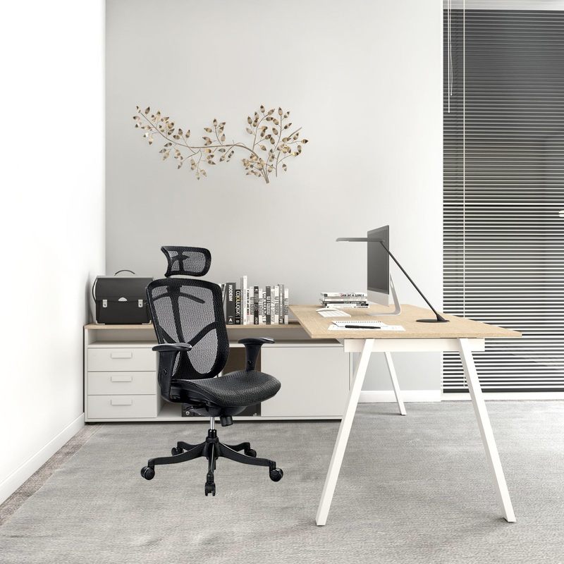 Black Mesh Low Tilt Chair By Homeroots