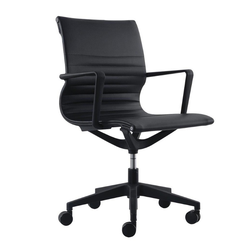 Black Vinyl Fle Tilt Chair By Homeroots