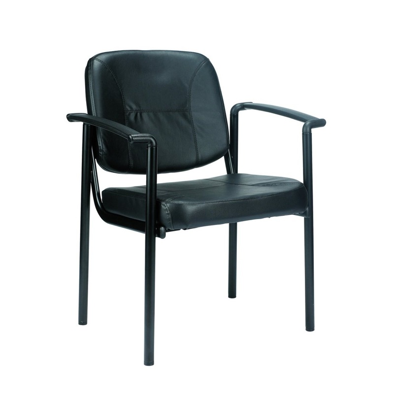 Black Vinyl Guest Chair By Homeroots