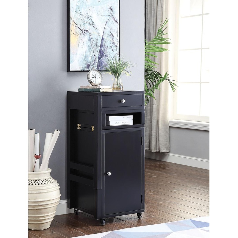 Black Wood Veneer Desk (Convertible) By Homeroots