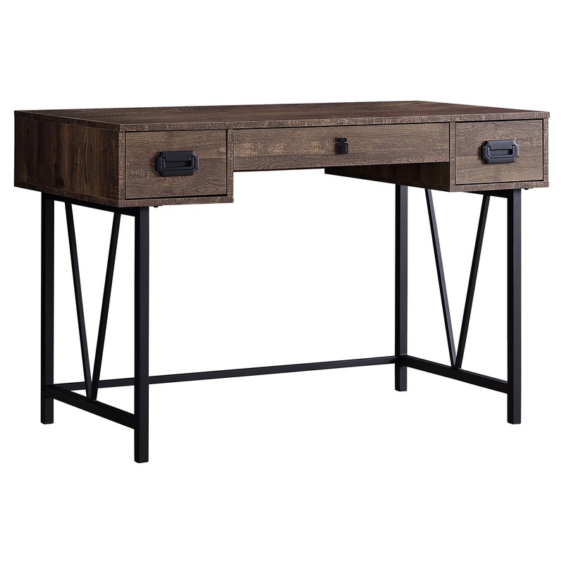 Brown Black Particle Board Hollow Core Metal Computer Desk By Homeroots - 333513
