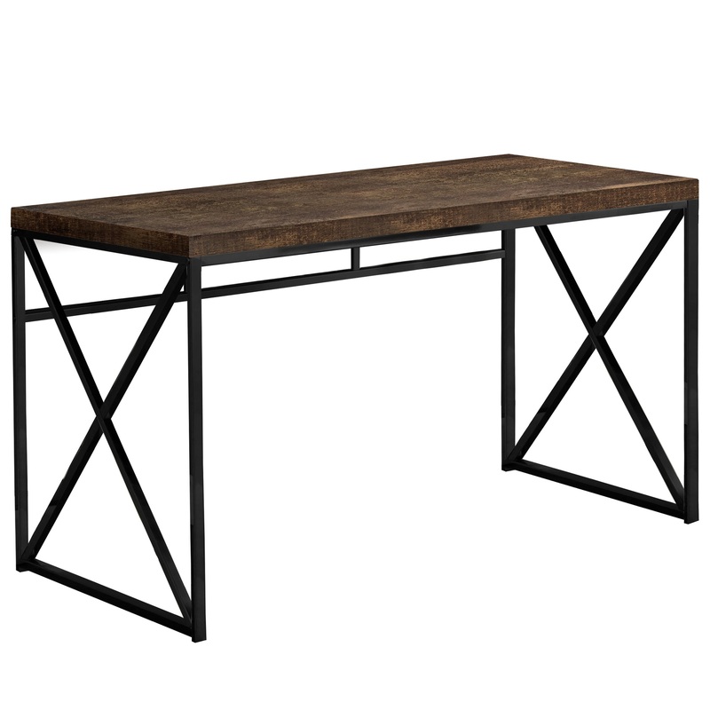 Brown Black Particle Board Metal Computer Desk By Homeroots - 333547
