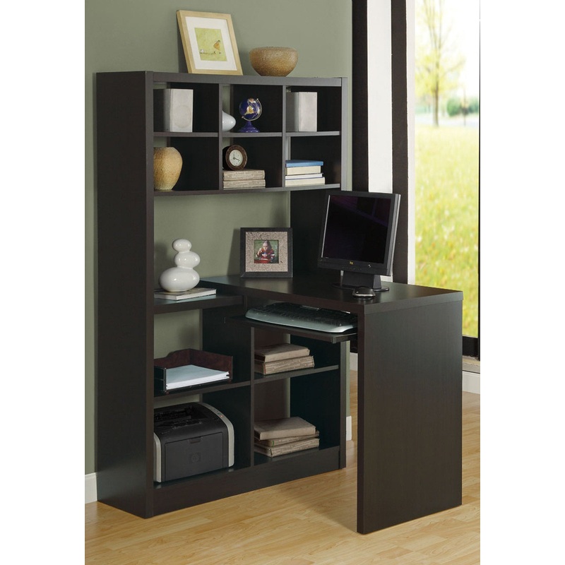 Cappuccino Particle Board Hollow Core Computer Desk By Homeroots - 333339