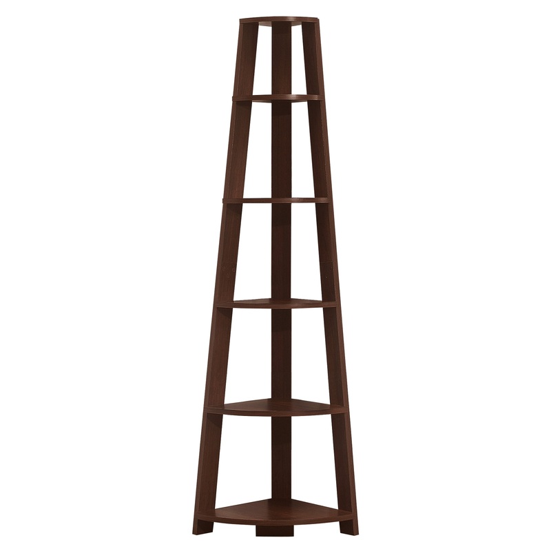 Cherry Bookcase Corner Accent Shelf By Homeroots