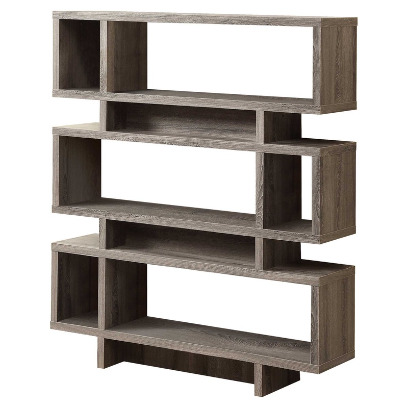 Dark Taupe Particle Board Hollow Core Bookcase By Homeroots