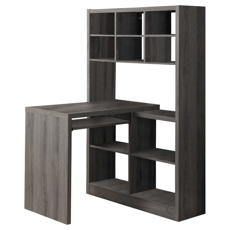 Dark Taupe Particle Board Hollow Core Computer Desk By Homeroots - 333347