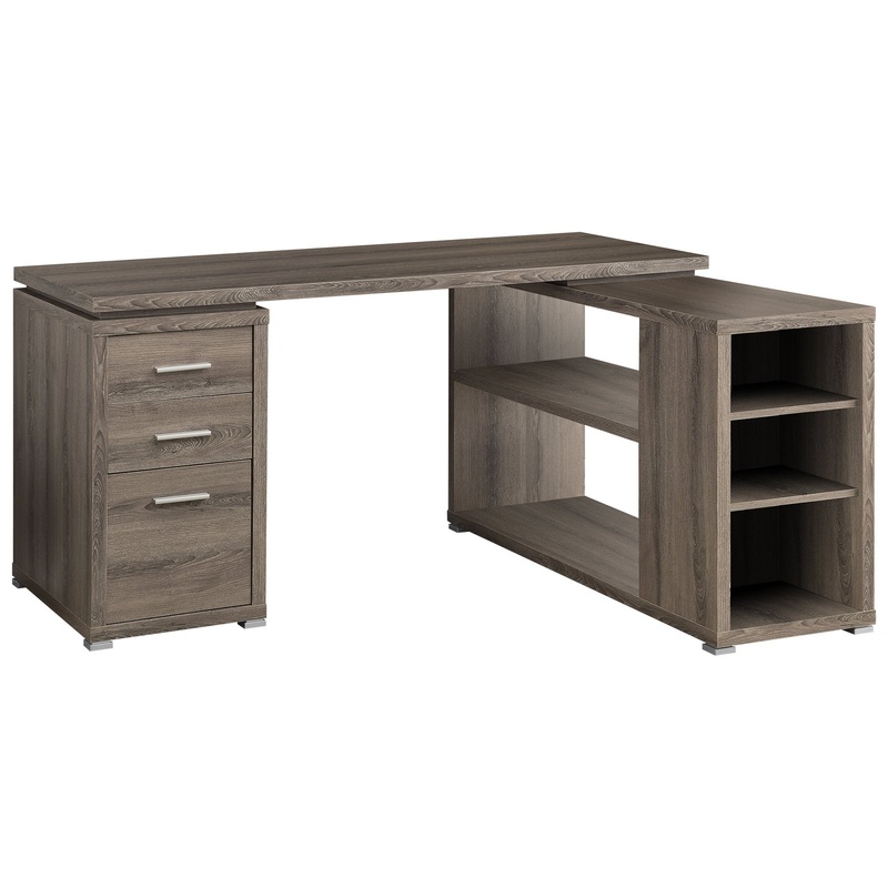 Dark Taupe Particle Board Hollow Core Computer Desk By Homeroots - 333476
