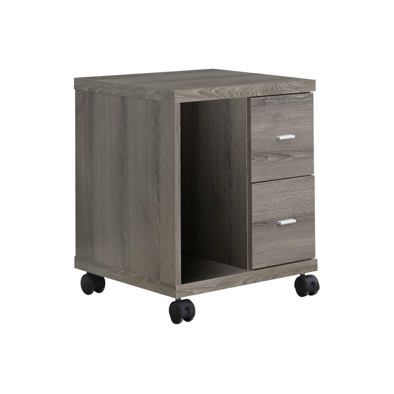 Dark Taupe Particle Board Hollow Core Drawers Office Cabinet By Homeroots