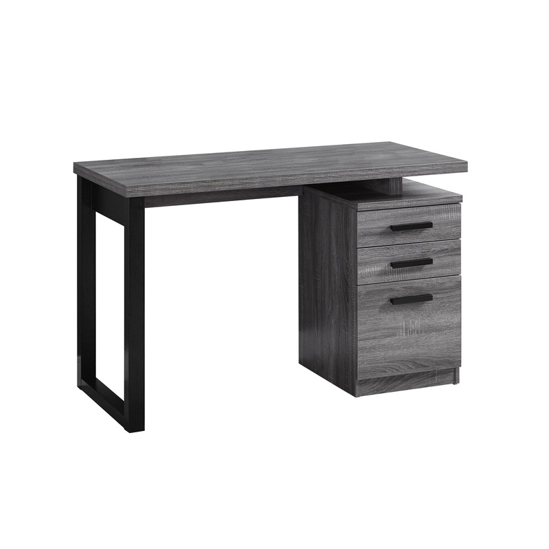 Grey Black Particle Board Hollow Core Computer Desk By Homeroots