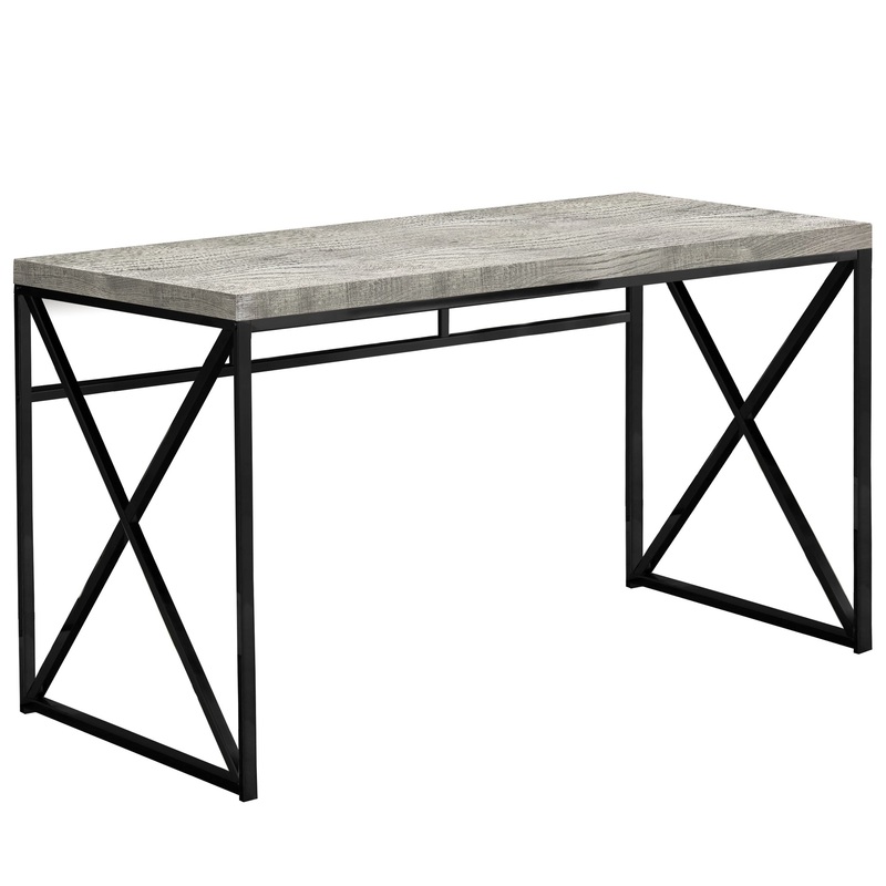 Grey Black Particle Board Metal Computer Desk By Homeroots