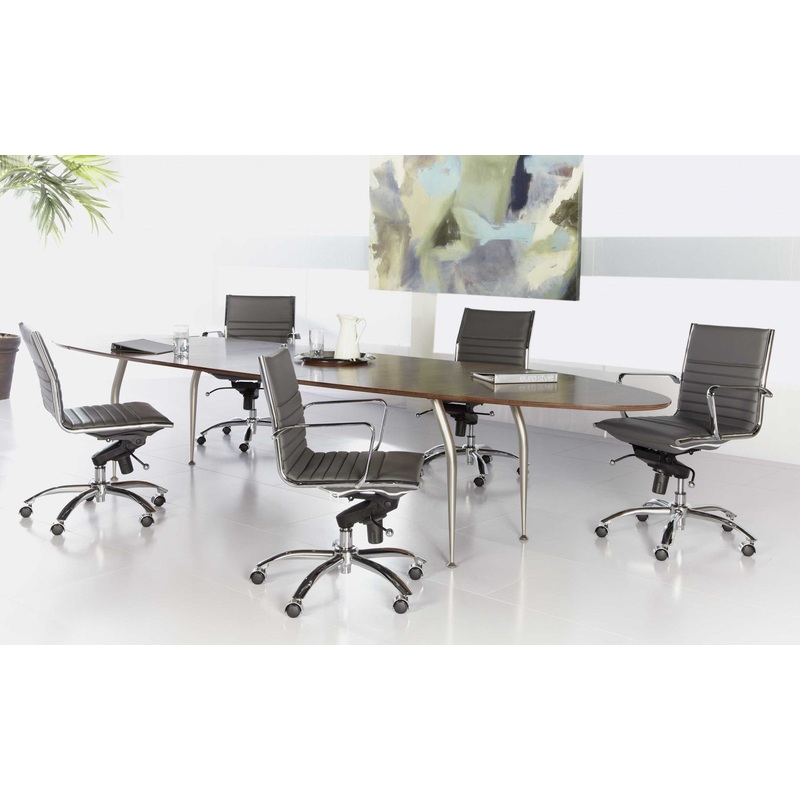 Low Back Office Chair without Armrests in Black with Chromed Steel Base By Homeroots