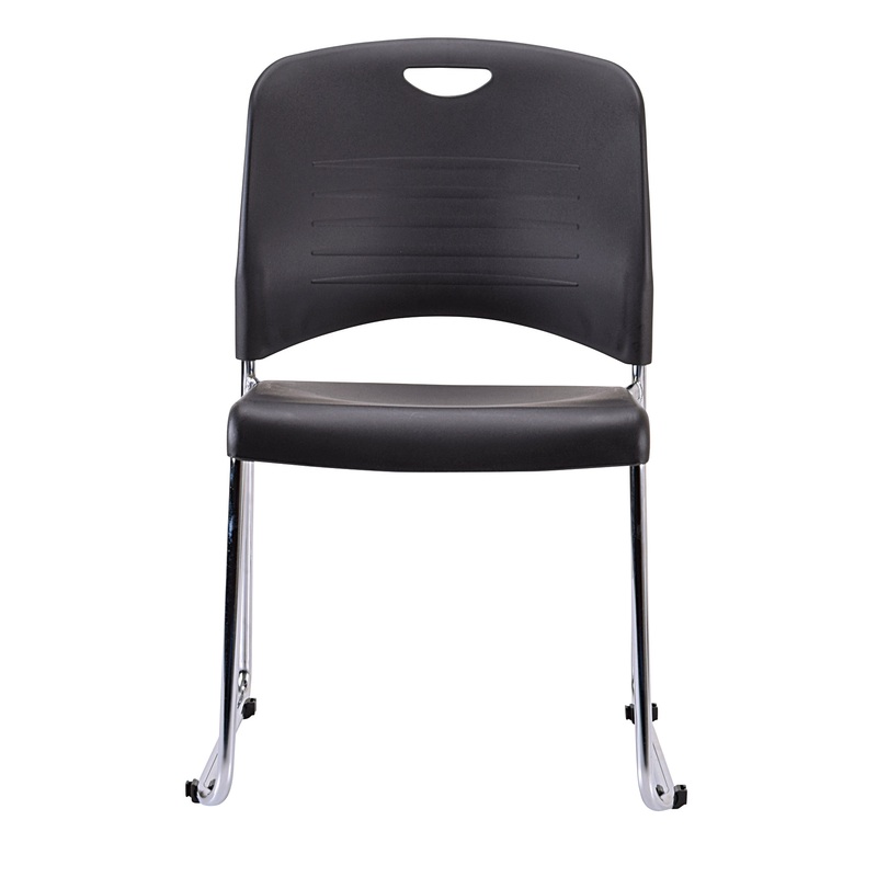 Professional Grade Set of 4 Black Plastic Guest Chairs By Homeroots