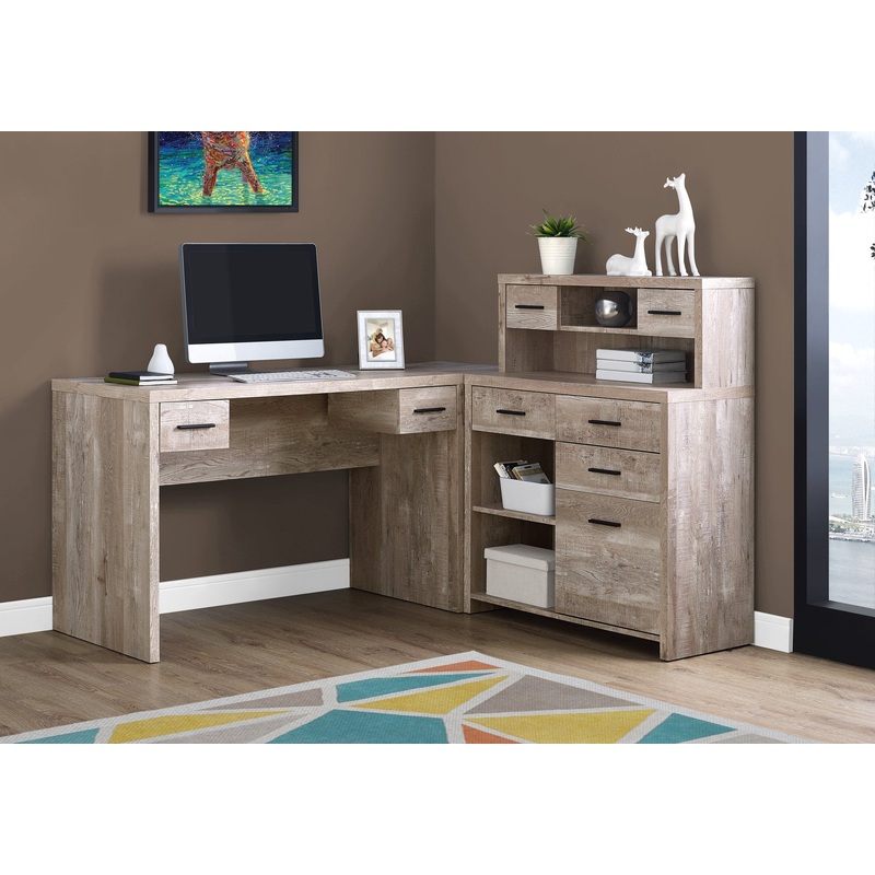 Taupe Particle Board Hollow Core Computer Desk By Homeroots