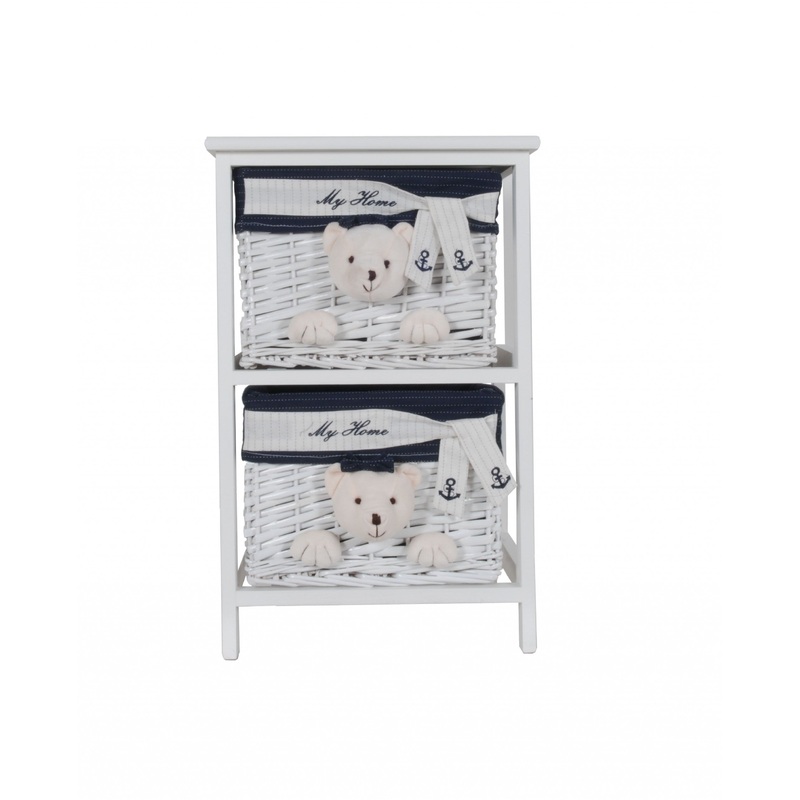 White Blue Portable Drawers By Homeroots - 364165
