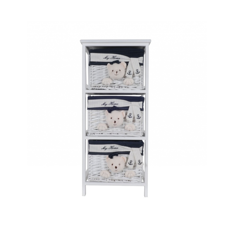 White Blue Portable Drawers By Homeroots - 364166