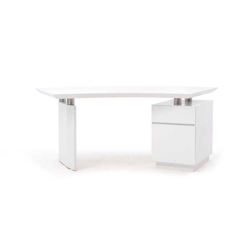 30 White Stainless Steel Office Desk By Homeroots