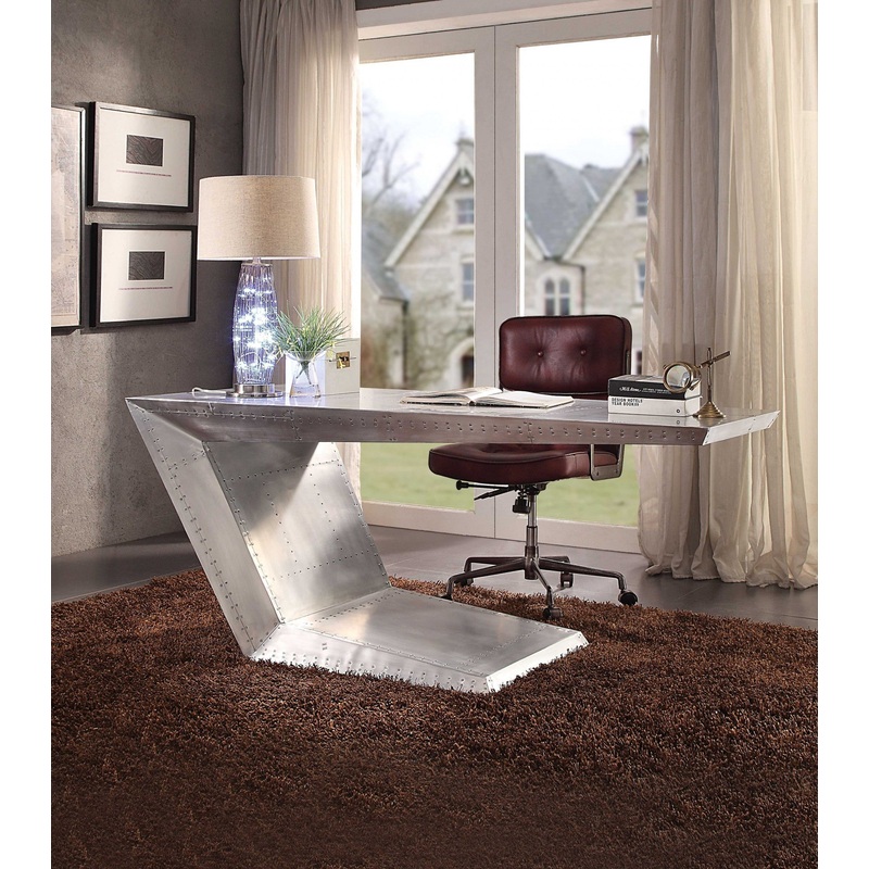 Aluminum Desk By Homeroots