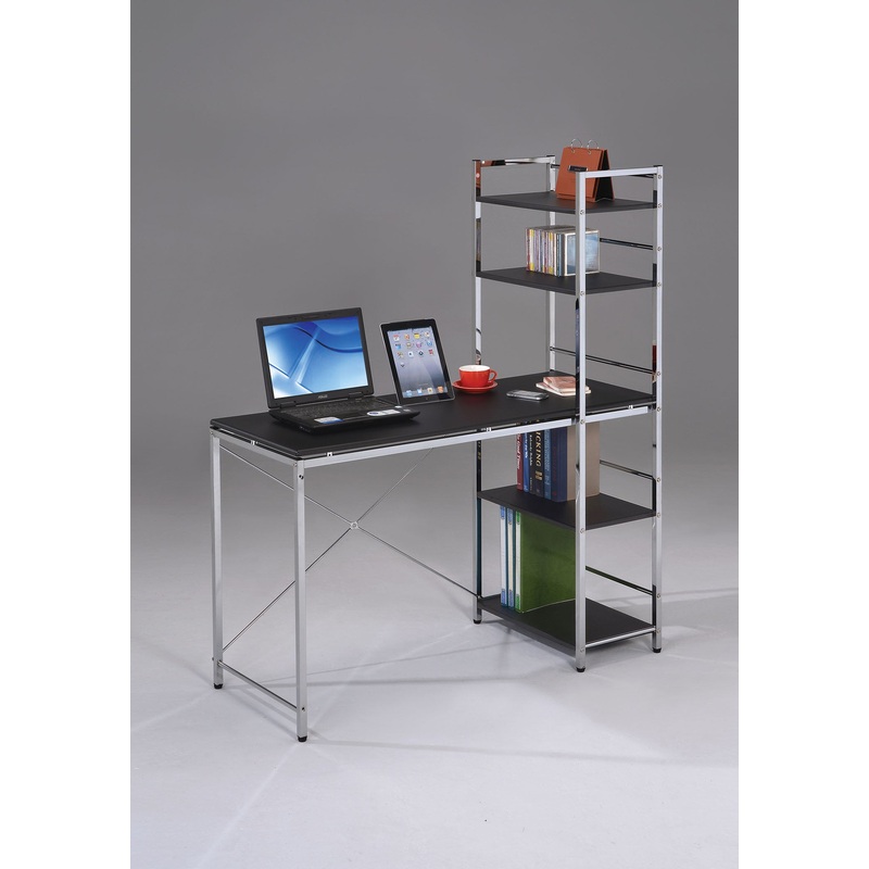 Black And Chrome Computer Desk By Homeroots