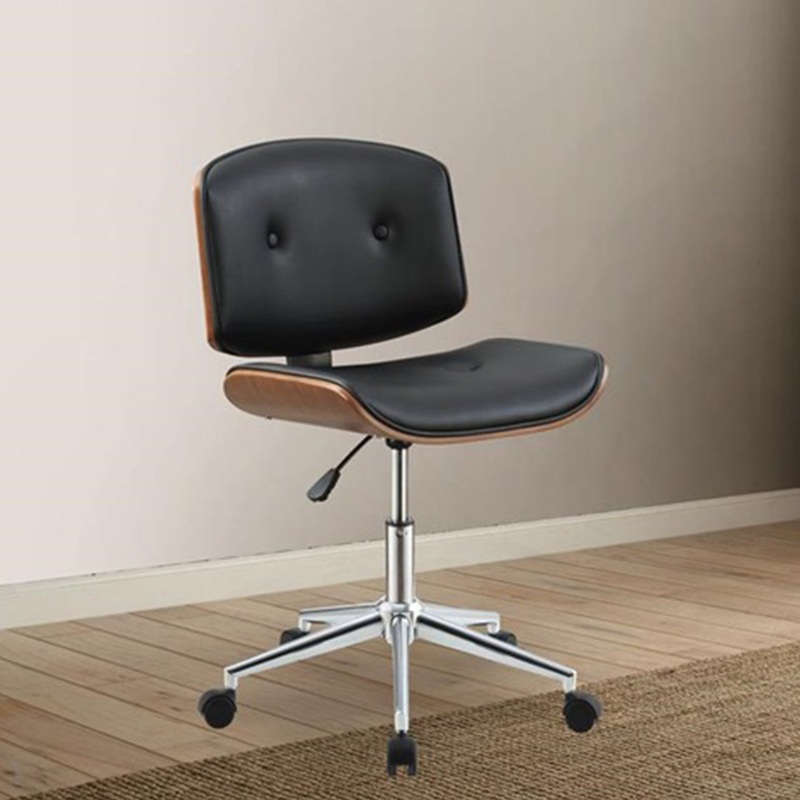 Black And Walnut Office Chair By Homeroots - 286618