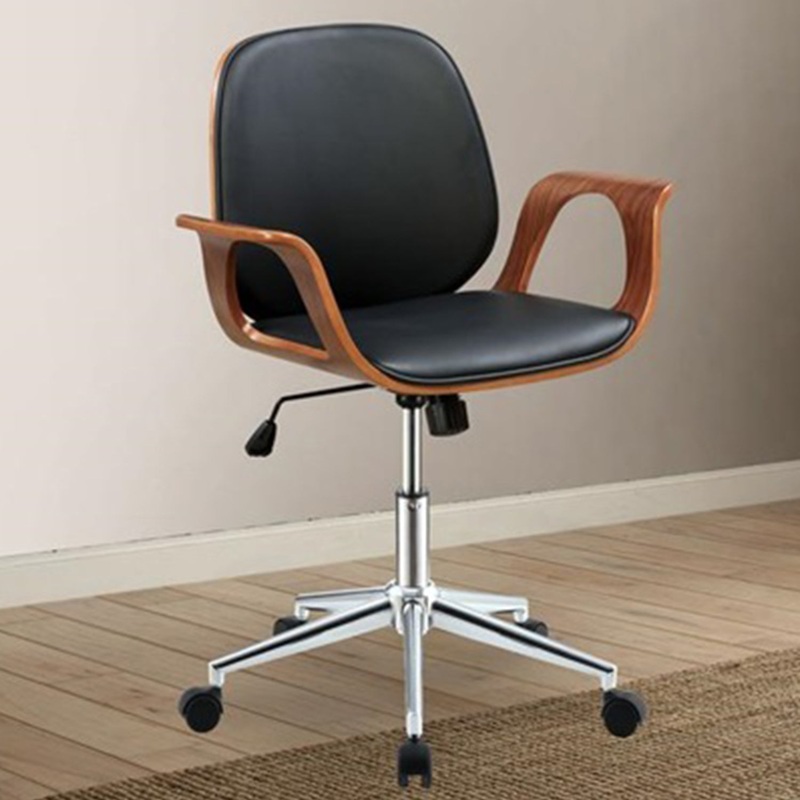 Black And Walnut Office Chair By Homeroots - 286619