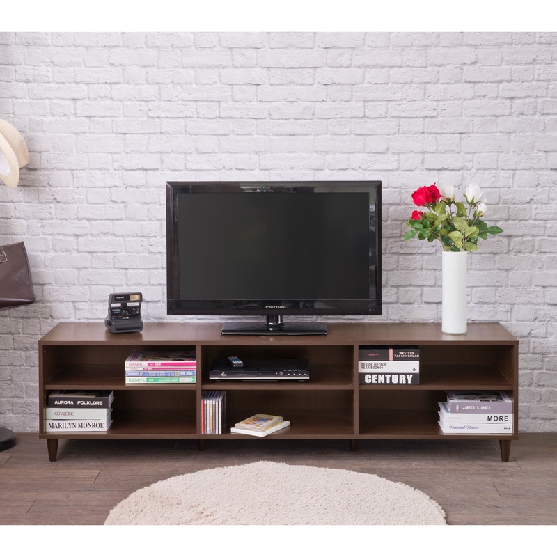 Classic Dark Brown Finish Open Tv Stand By Homeroots