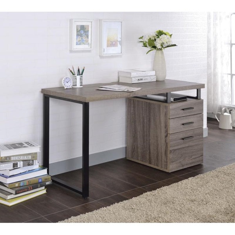 Dark Oak Pvc Desk By Homeroots