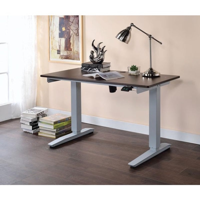 Espresso Paper Veneer Power Lift Desk By Homeroots