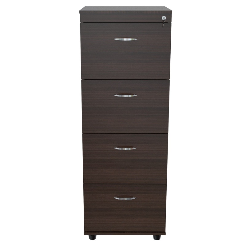 Espresso Wood Finish Four Large Drawer Filing Cabinet By Homeroots