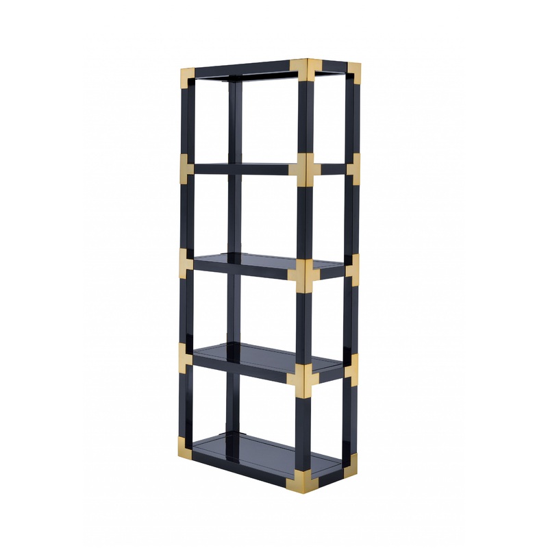 Gold Black High Gloss And Black Mirror Bookcase By Homeroots