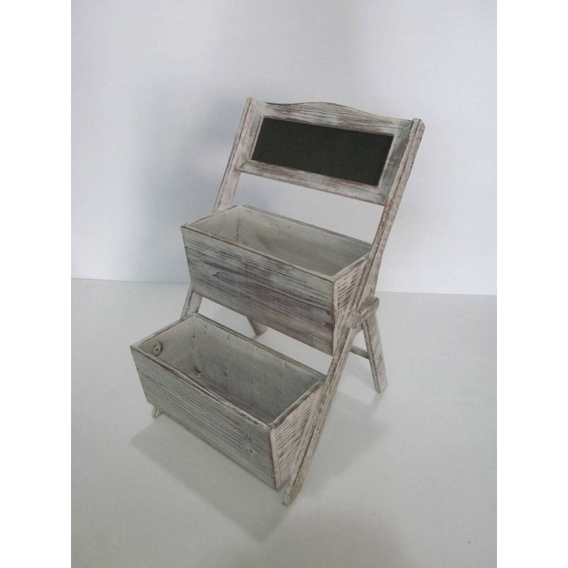 Home Garden Decorative Wood Shelf in Whitewash Gray By Homeroots