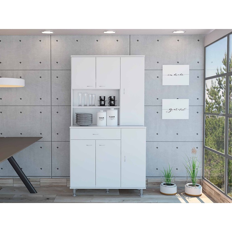Milano White Pantry Cabinet By Homeroots