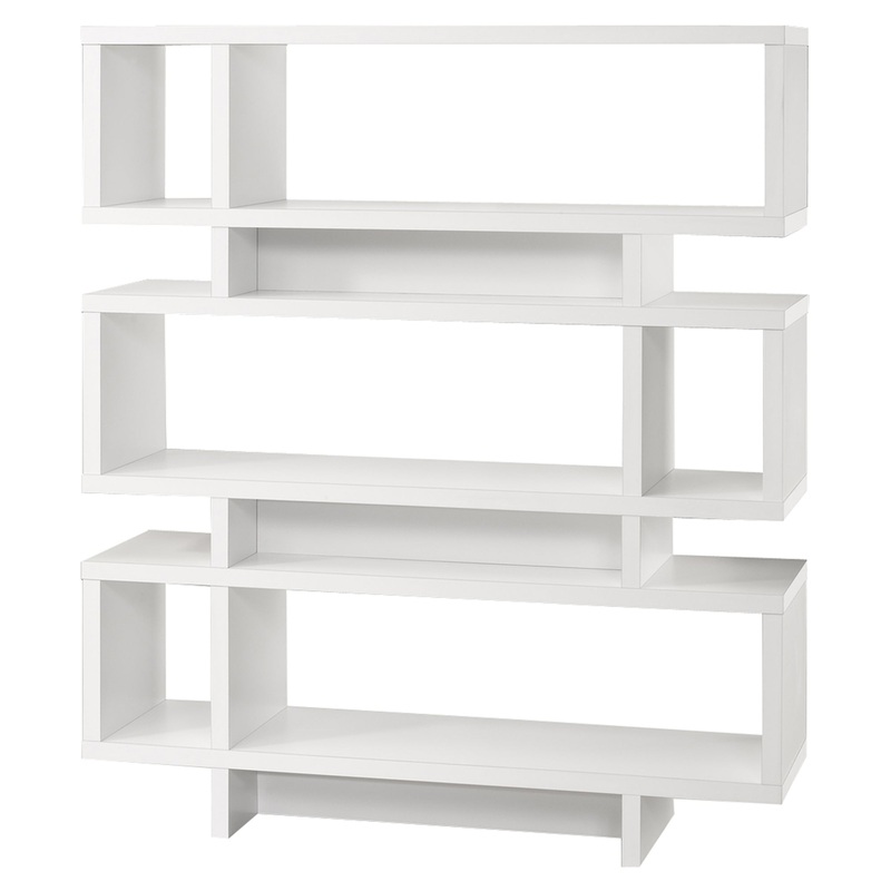 Modern 55"H White Finish Hollow Core Bookcase By Homeroots
