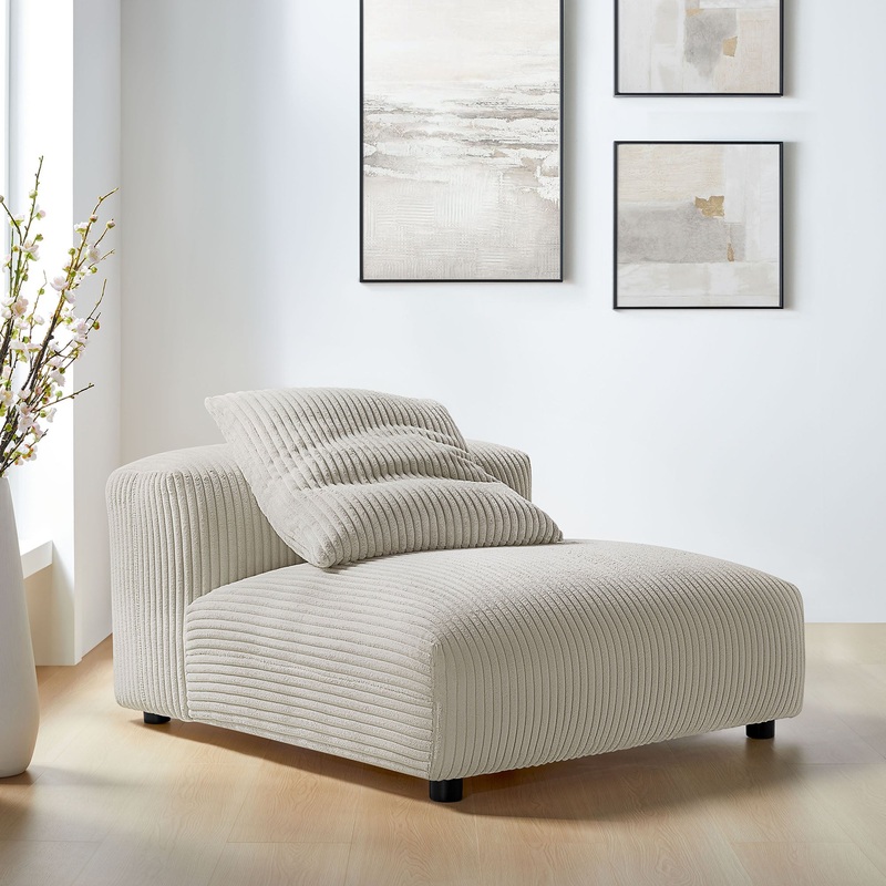 Solace Modular Corduroy Upholstered Armless Chair by Modway