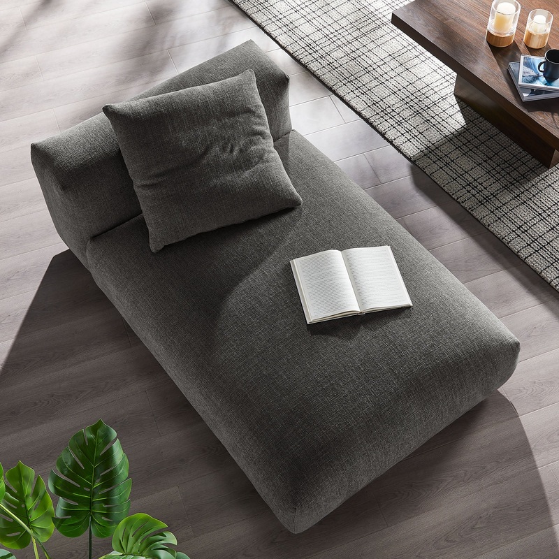 Solace Modular Upholstered Fabric Armless Chaise Lounge by Modway