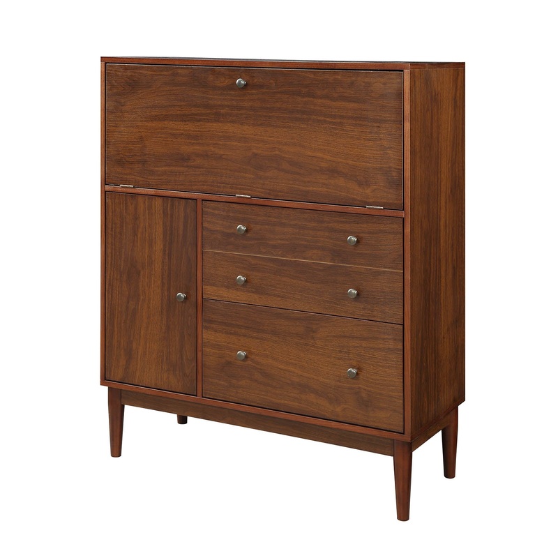 Walnut Solid Wood Desk By Homeroots - 319172