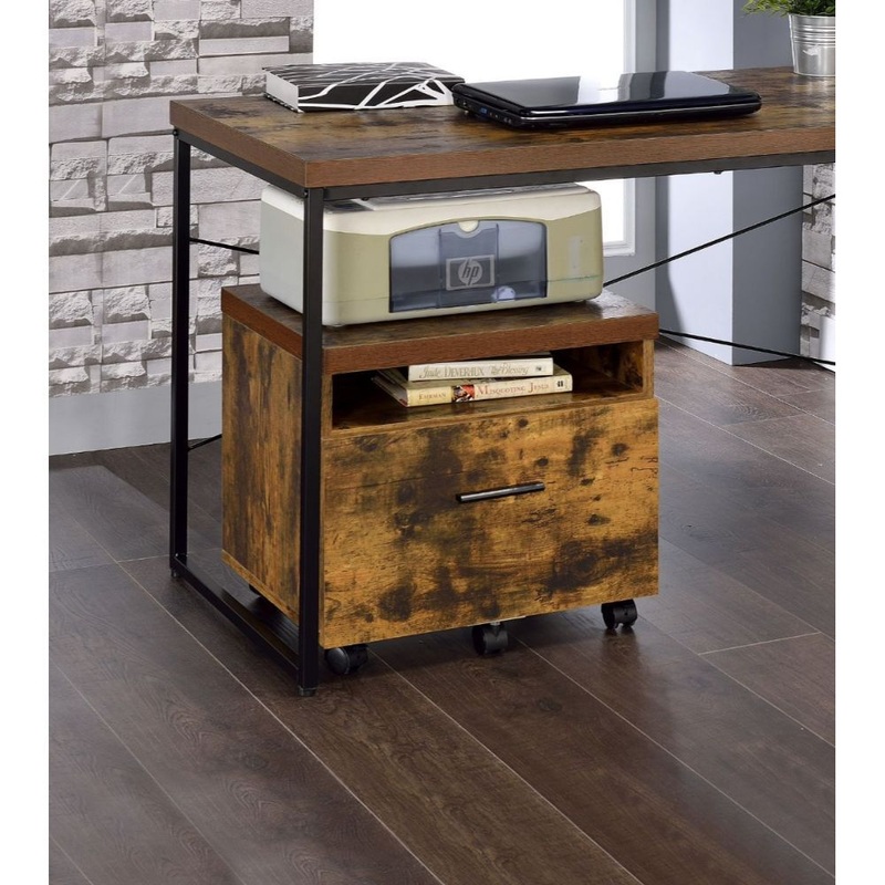 Weathered Oak File Cabinet By Homeroots