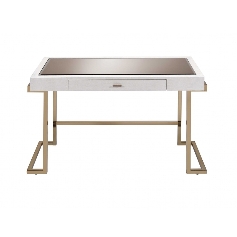 White And Champagne Desk By Homeroots