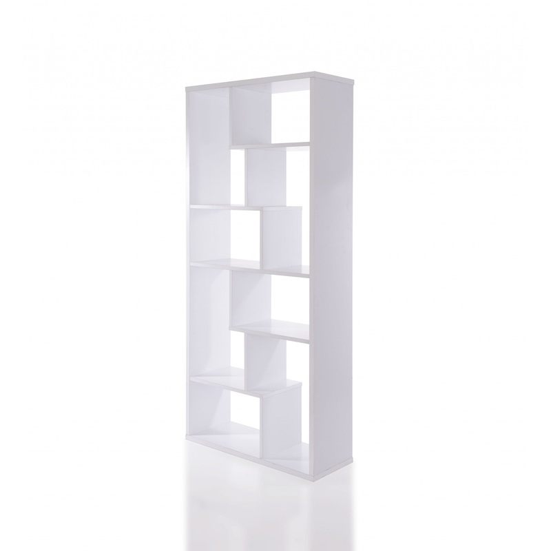 White Veneer Cube Bookcase By Homeroots