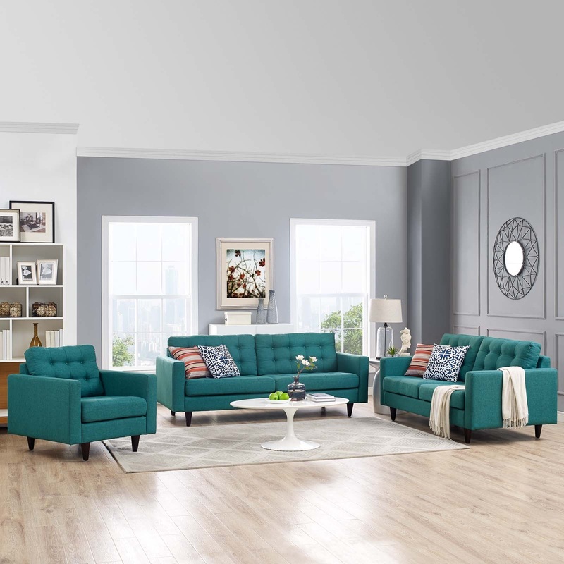 Empress Sofa, Loveseat and Armchair Set of 3 by Modway